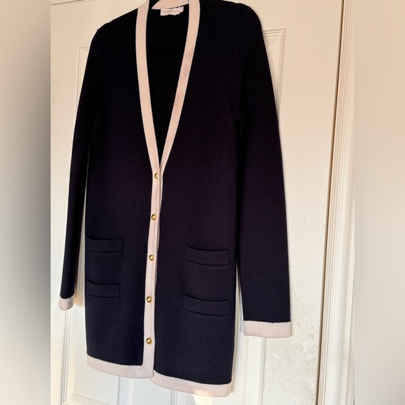Vintage Tory Burch Sabrina Cardigan 💯 Merino Wool - Picture 1 of 7